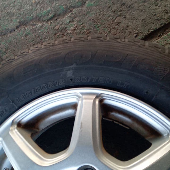 ブリヂストンECOPIA 145/80R12 ホイールセット　タイヤ溝5.0mm