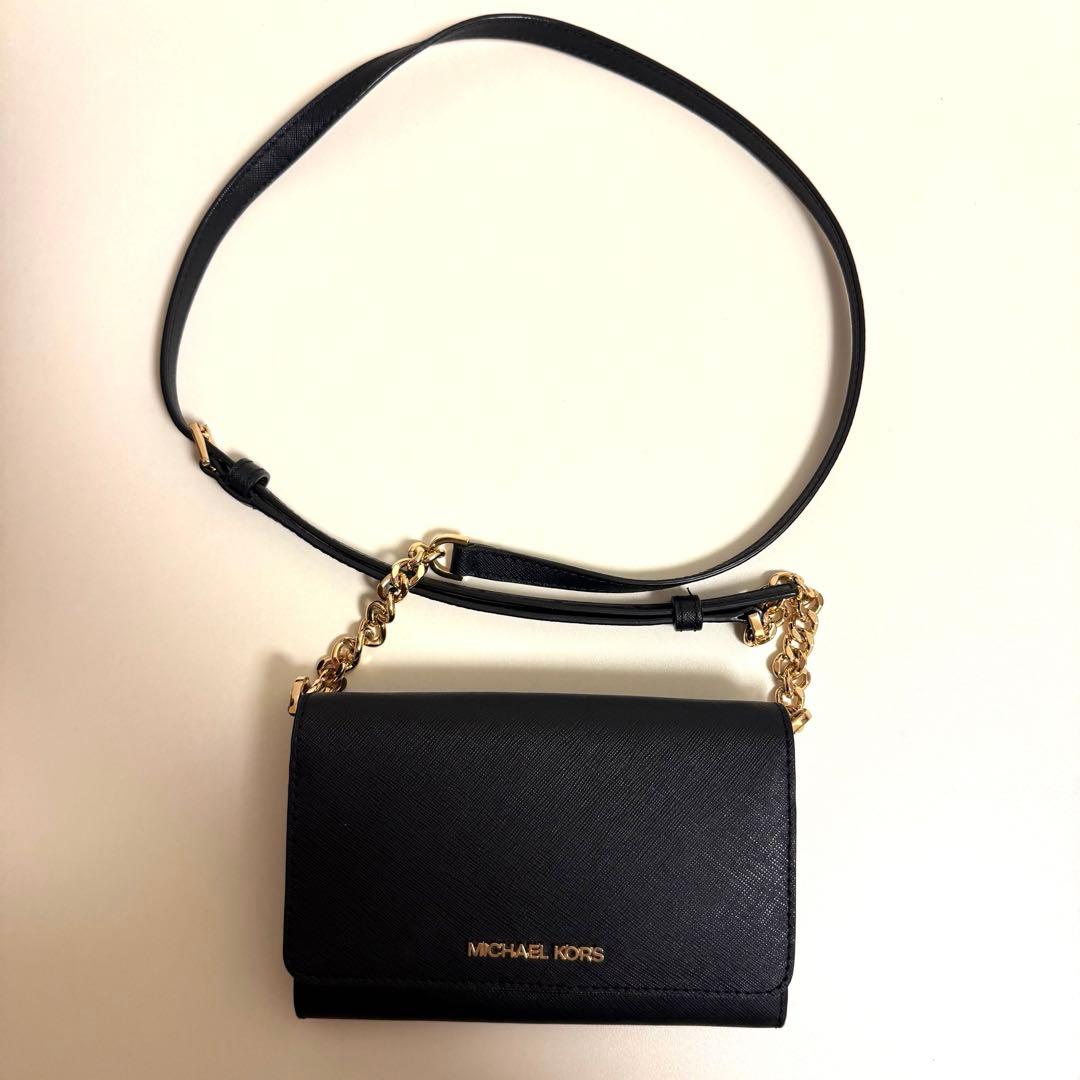 マイケルコース Jet Set Wallet on a Chain 黒