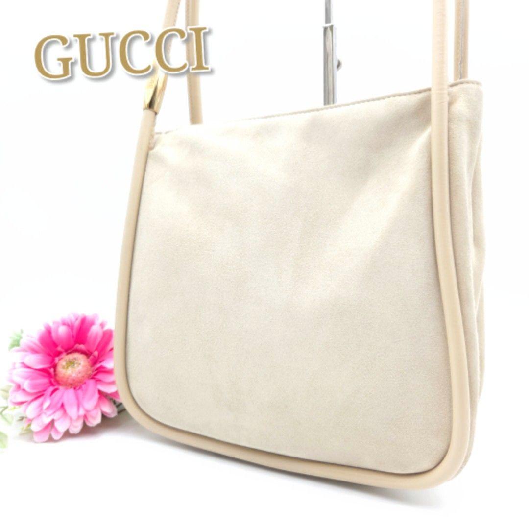 GUCCI✨ショルダーバッグ ハンドバッグ スウェード レザー ベージュ