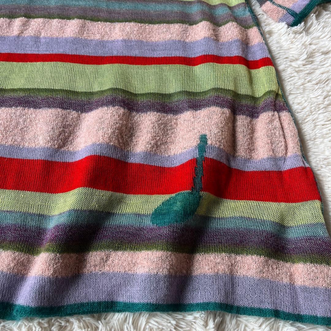 にゃにゃん M.&KYOKO マルチカラーワンピース ネックウォーマー付き