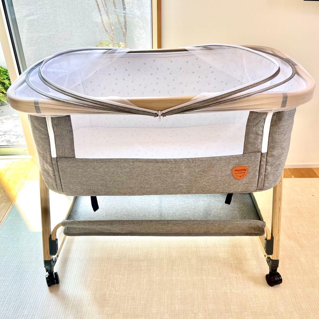 【美品】折りたたみ ベビーベッド 添い寝　軽量
