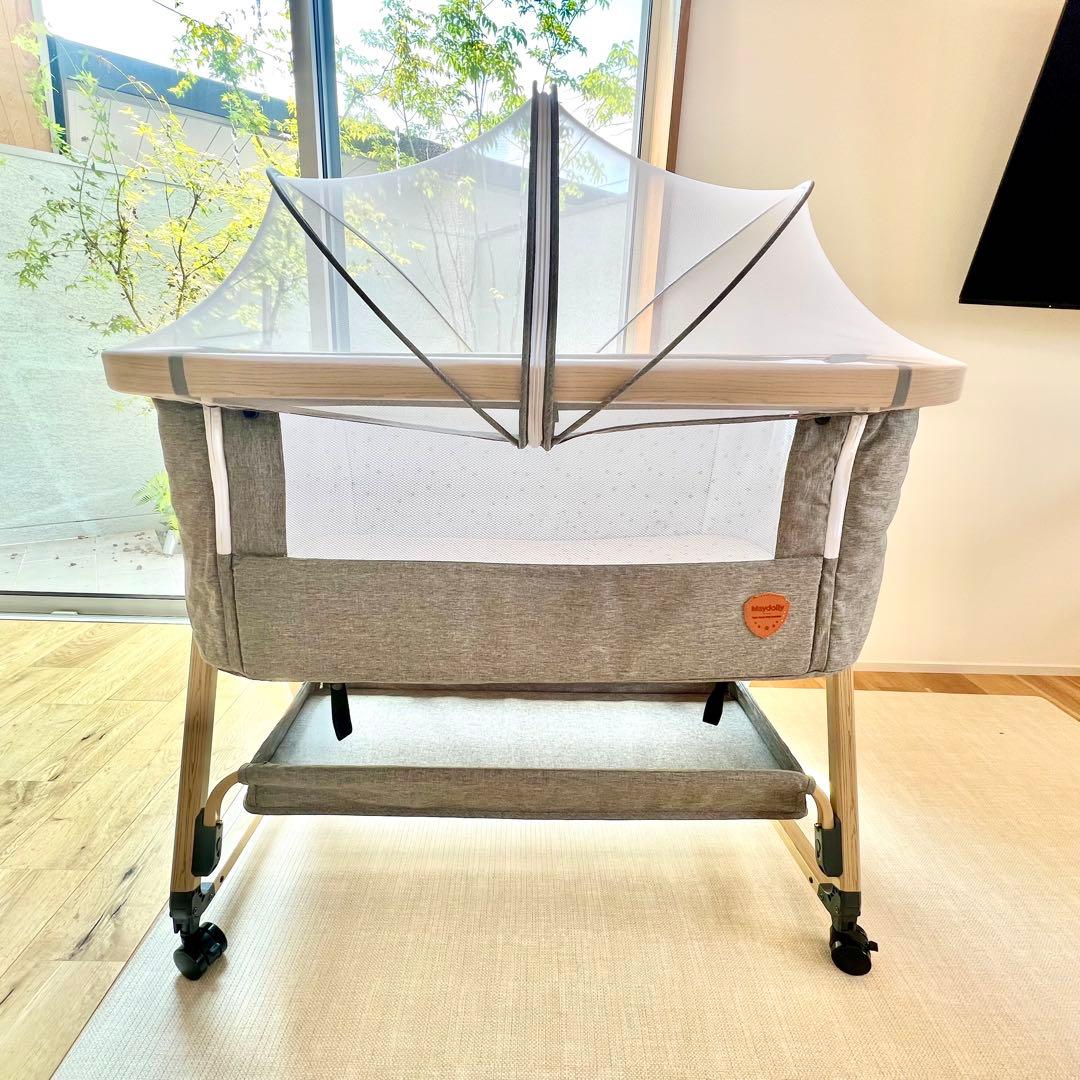 【美品】折りたたみ ベビーベッド 添い寝　軽量