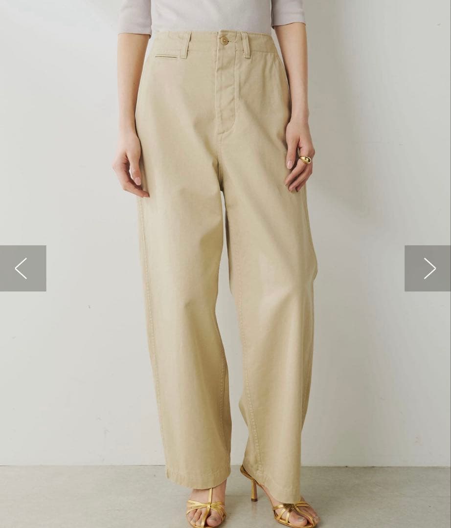 Whim Gazzete新品タグ付き　バイオ加工　チノパンツ　ベージュ　36