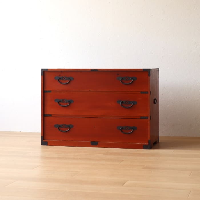 アンティーク 引出し3杯 3段 和箪笥 ローチェスト 古家具 テレビ台