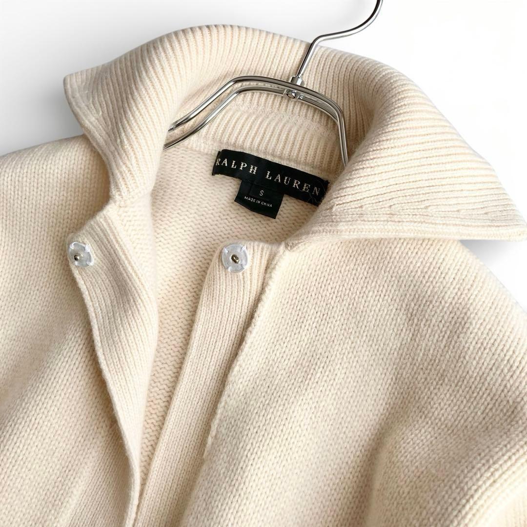 【美品】ラルフローレン ウール シルク混 ベルテッドロングニットワンピース S