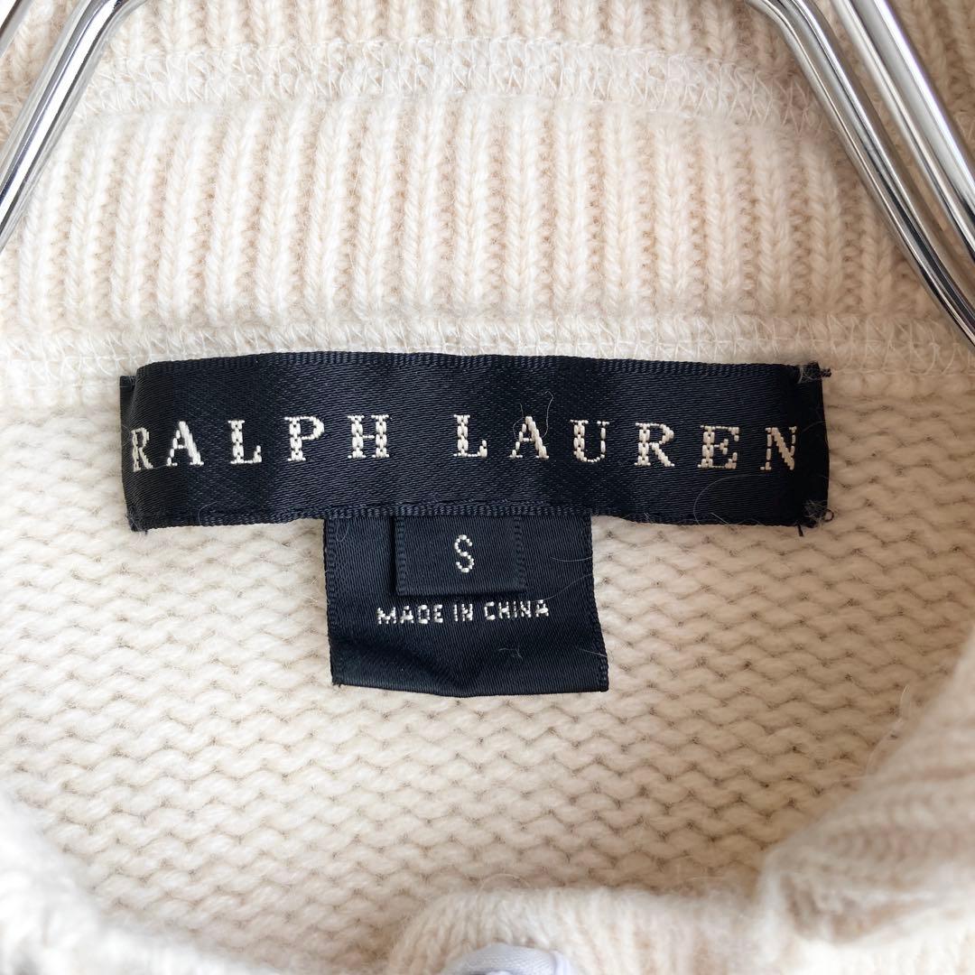 【美品】ラルフローレン ウール シルク混 ベルテッドロングニットワンピース S