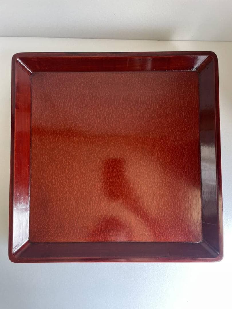 ②後藤塗 木製漆器 四方盆 五客 お盆 正方盆 70