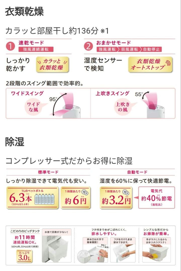 【SevenThree】衣類乾燥除湿機★コロナ★CD-S6319