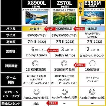 REGZA 50V型 4K液晶テレビ2023年製