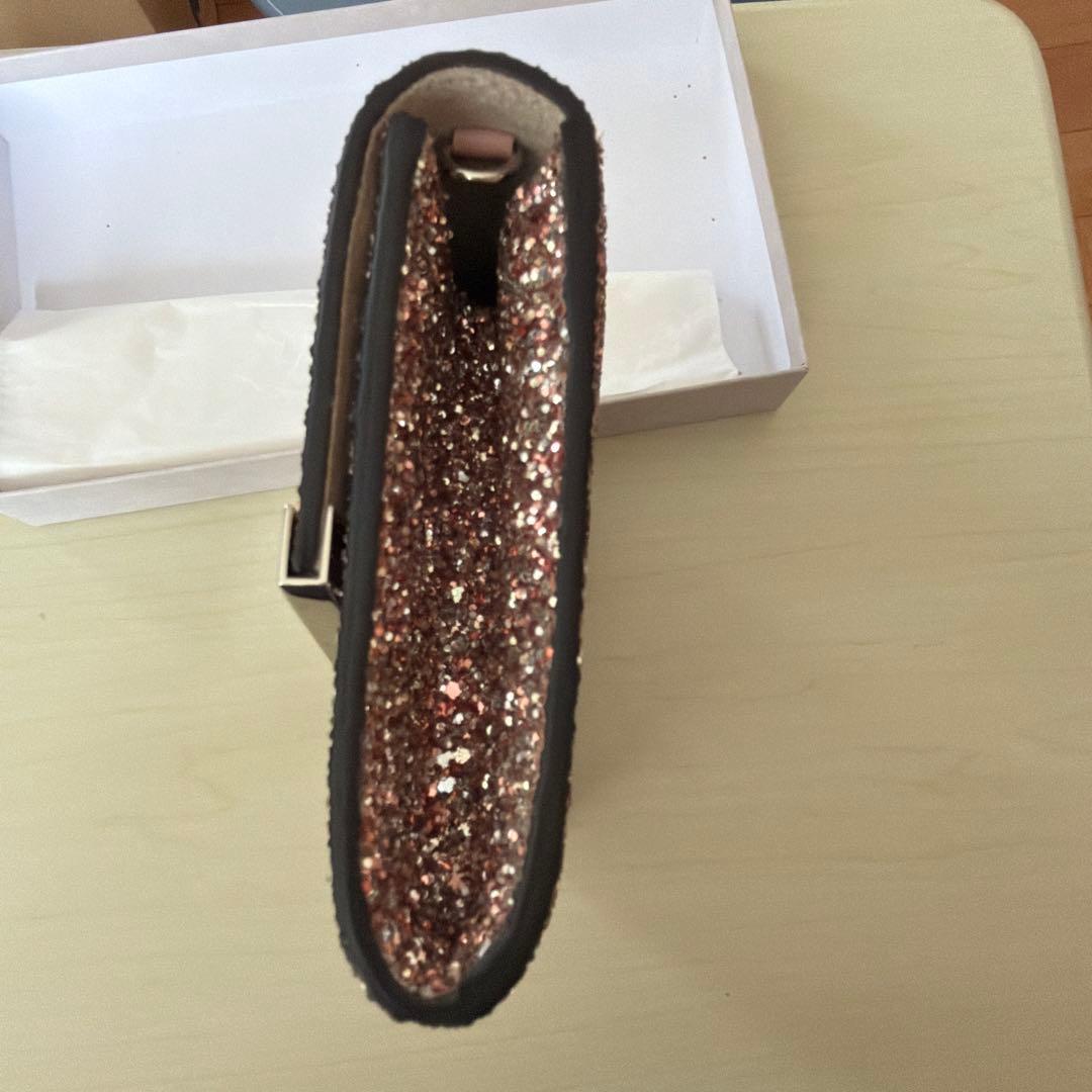 JIMMY CHOO グリッター クラッチパーティバッグ　チェーンショルダー