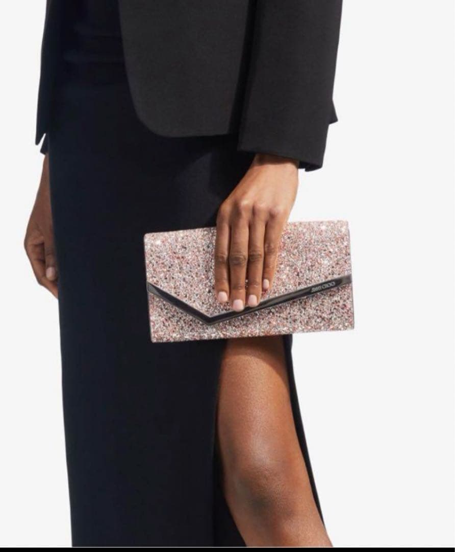 JIMMY CHOO グリッター クラッチパーティバッグ　チェーンショルダー
