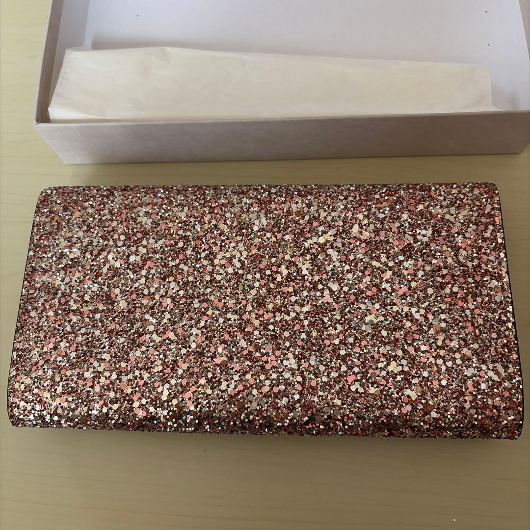 JIMMY CHOO グリッター クラッチパーティバッグ　チェーンショルダー
