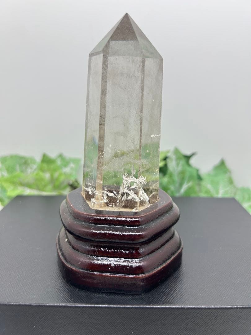 天然石スモーキークォーツ　龍彫りタワー置物　No.2260
