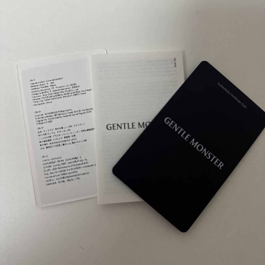 【完売モデル】GENTLE MONSTER Zin 01