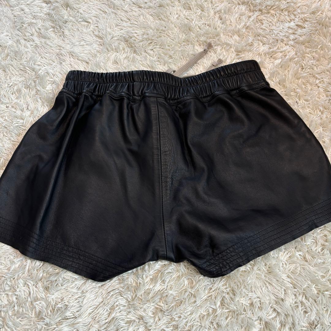 極美品✨Rick Owens ドローストリング　レザー　ショートパンツ 38