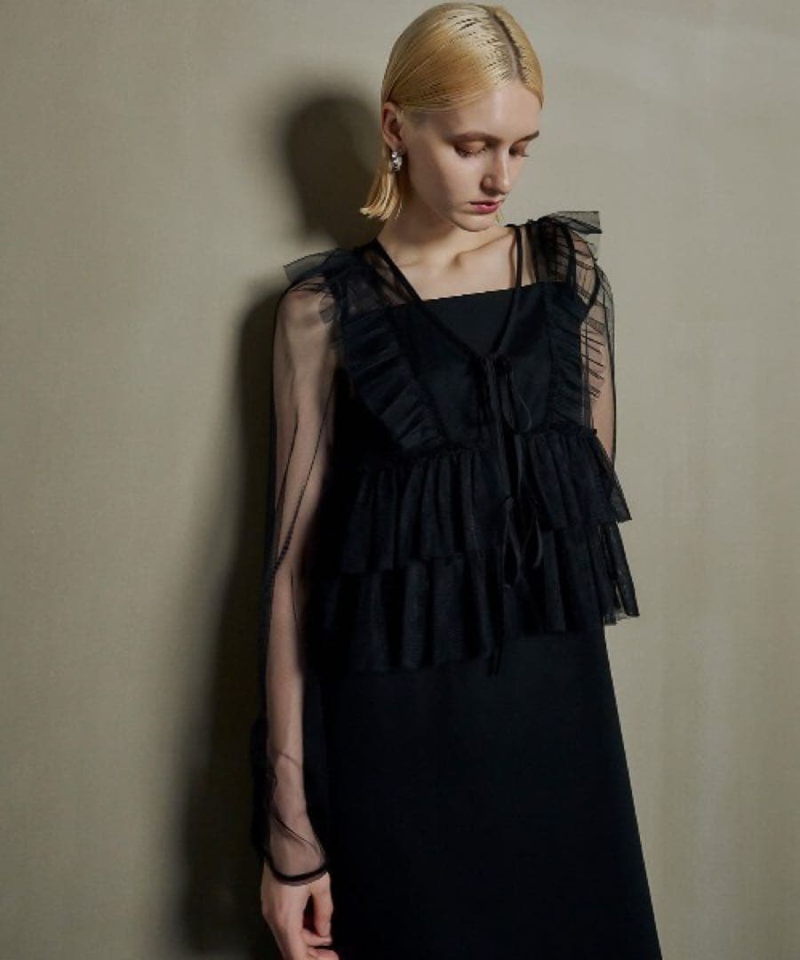 【ゆきな】Frill vest pencil dress