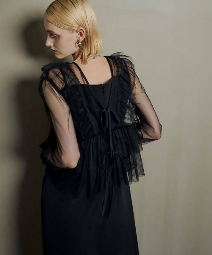 【ゆきな】Frill vest pencil dress