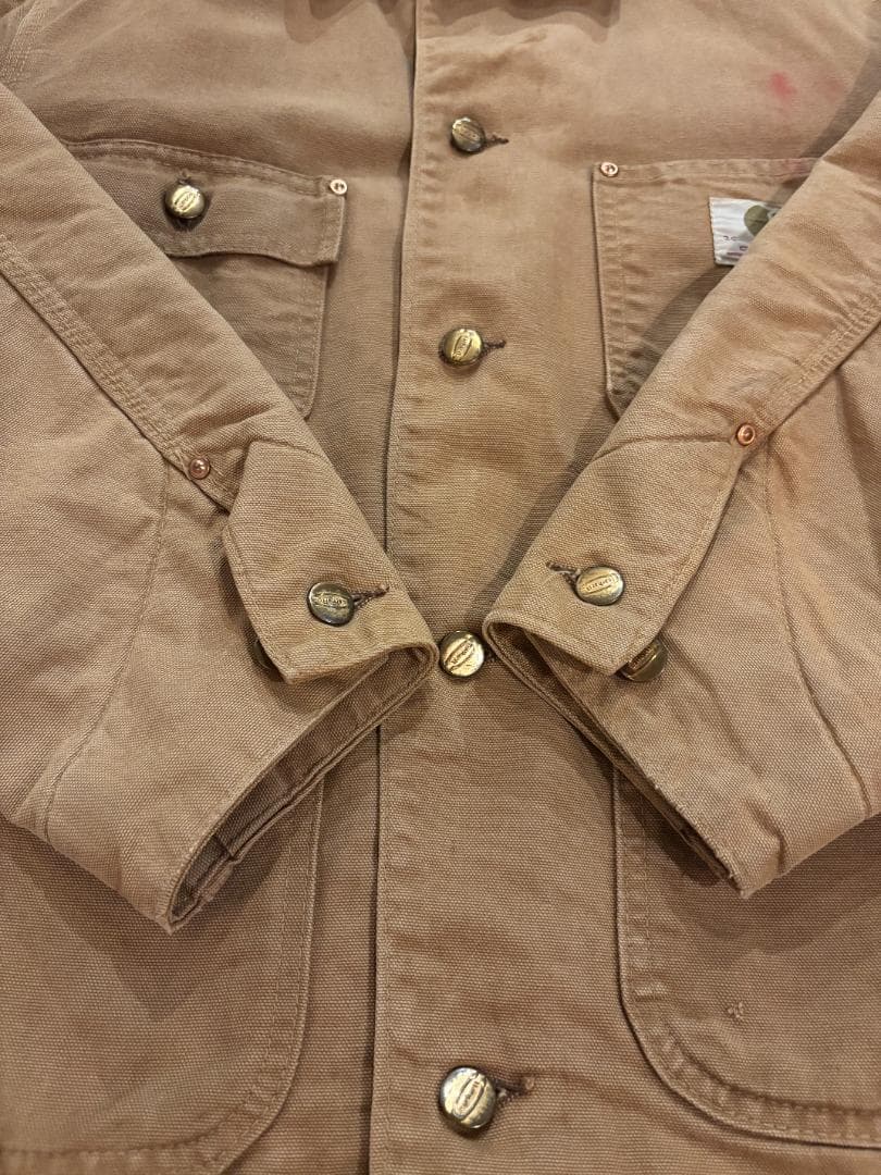 Carhartt 80S BIG C ボタン 横縞ブランケット ビンテージチョア