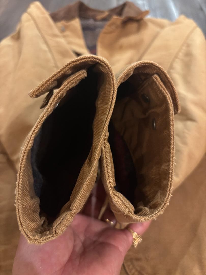 Carhartt 80S BIG C ボタン 横縞ブランケット ビンテージチョア