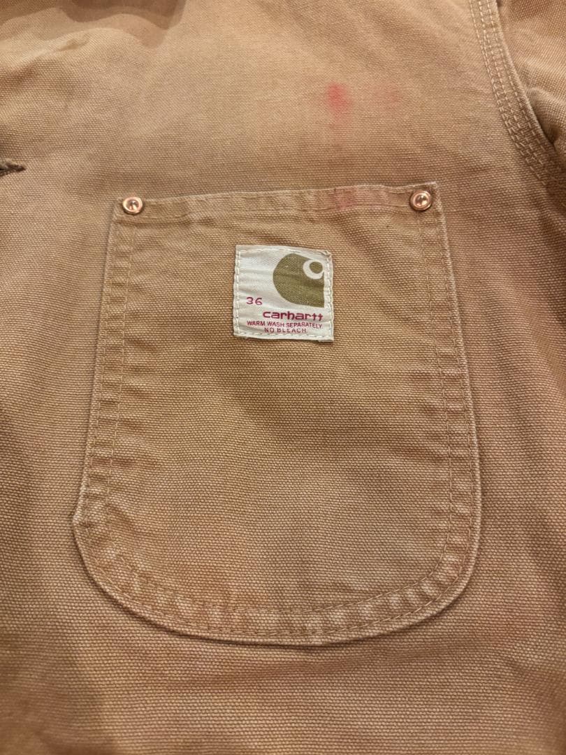 Carhartt 80S BIG C ボタン 横縞ブランケット ビンテージチョア