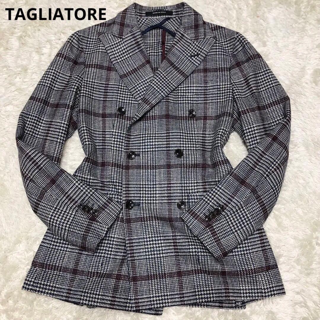 美品✨タリアトーレ ブリッラ ダブルテーラードジャケット グレー チェック 42