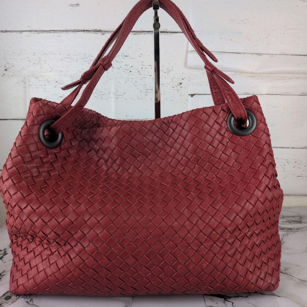 【人気】ボッテガヴェネタ☆ラージ　ガルダ イントレチャート ハンドバッグ