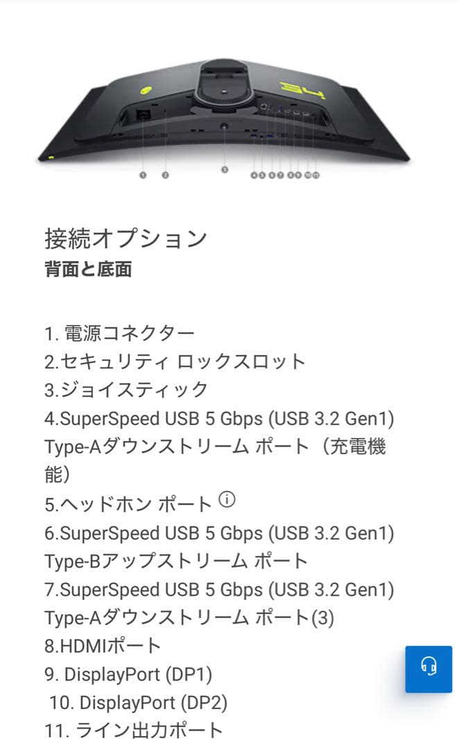 Alienware曲面 QD-OLEDゲーミングモニター - AW3423DWF