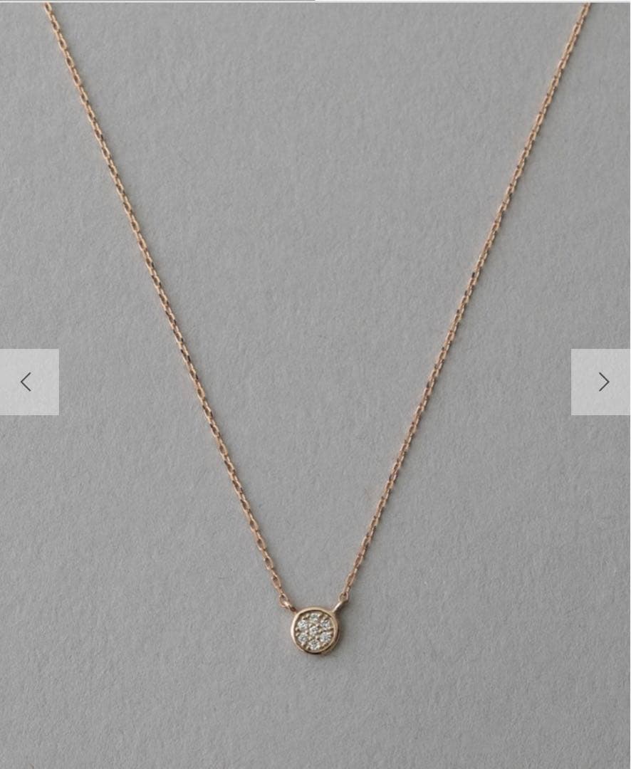 ete K10MPG ブリリアント ダイヤモンド ネックレス ピンクゴールド