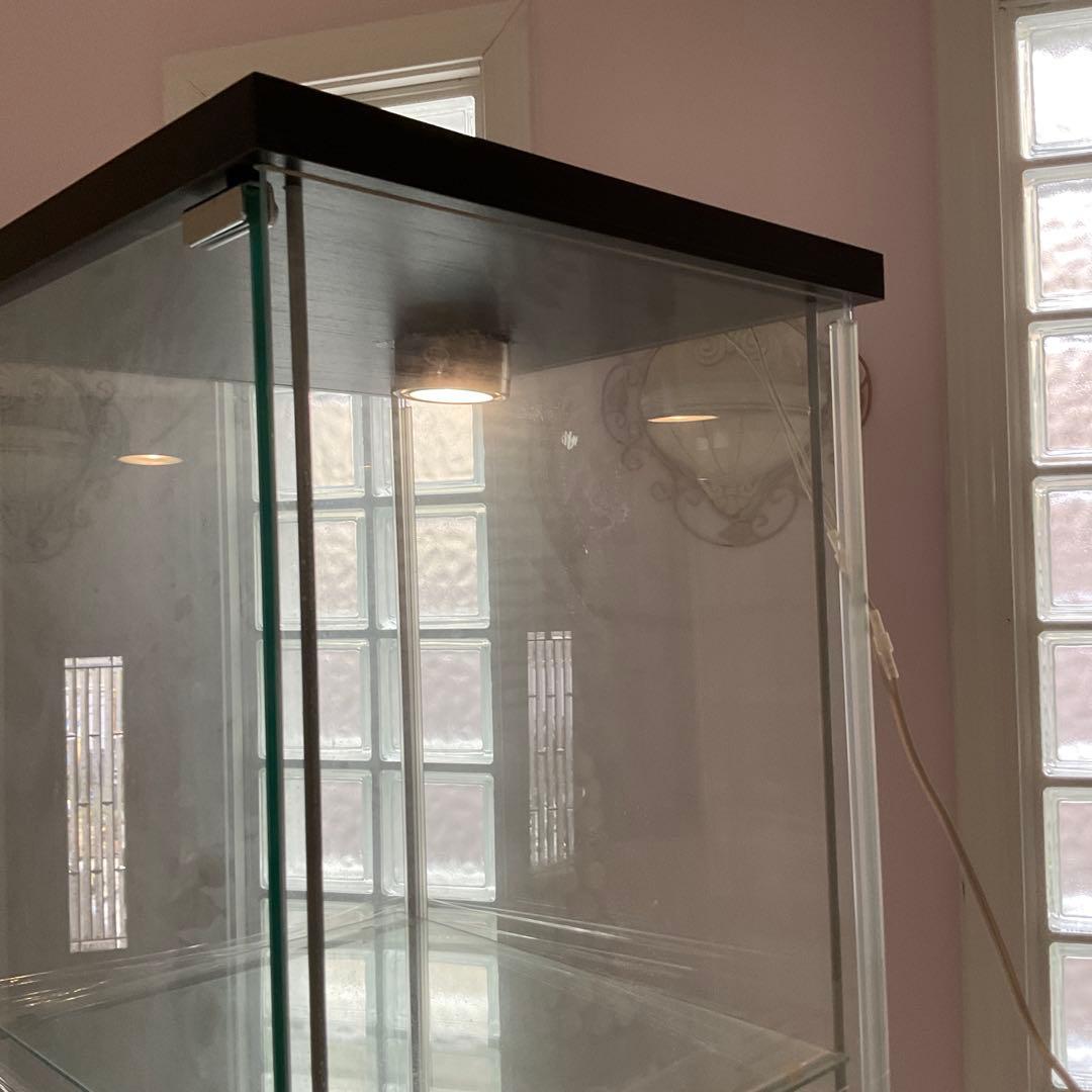 【梱包・発送たのメル便】IKEA デトルフ ライト付き　ガラス扉キャビネット