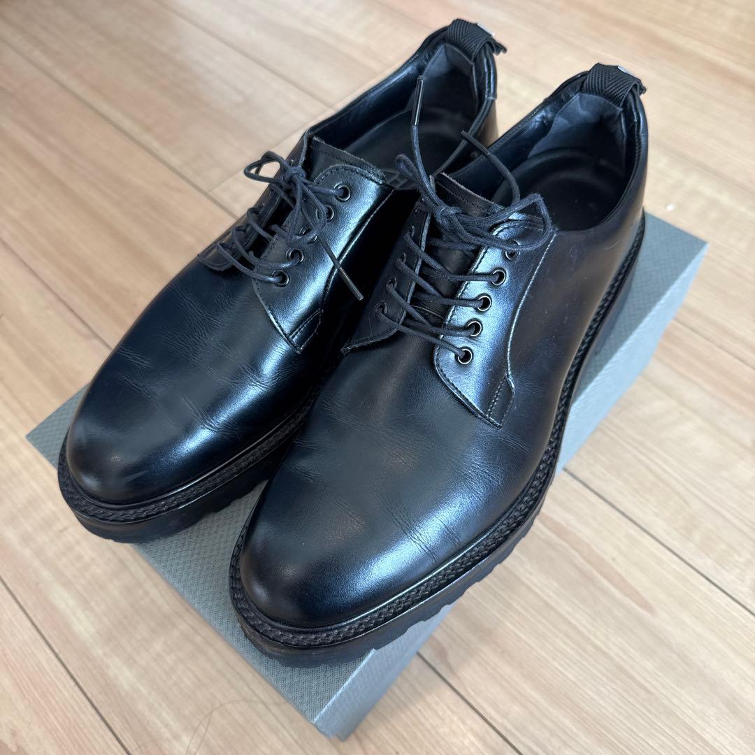 WH ダブルエイチ　ブラック プレーントゥ　ビジネスシューズ