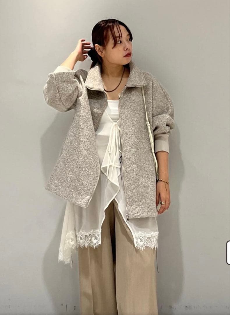 【サステナブル】ツイードボンディングコーディガン