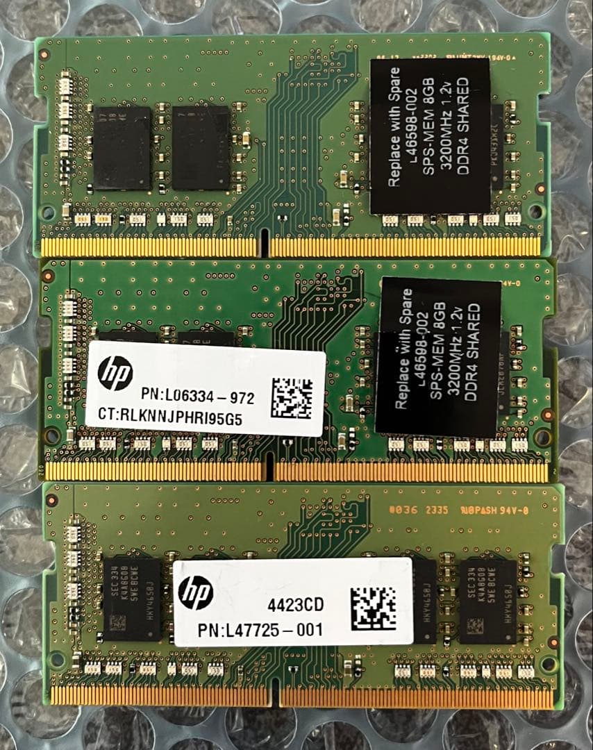と*こ様 Samsung DDR4-3200 8GB 3枚セット ノートPC用