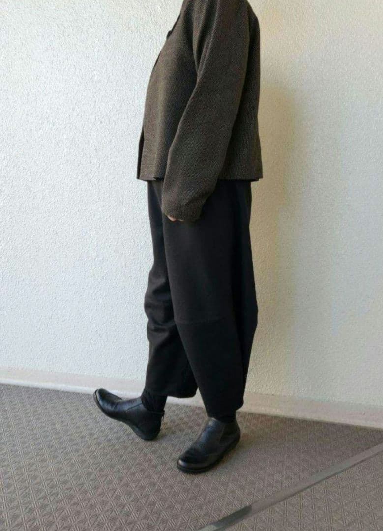 しまちんバルーンパンツ　圧縮ウール　黒