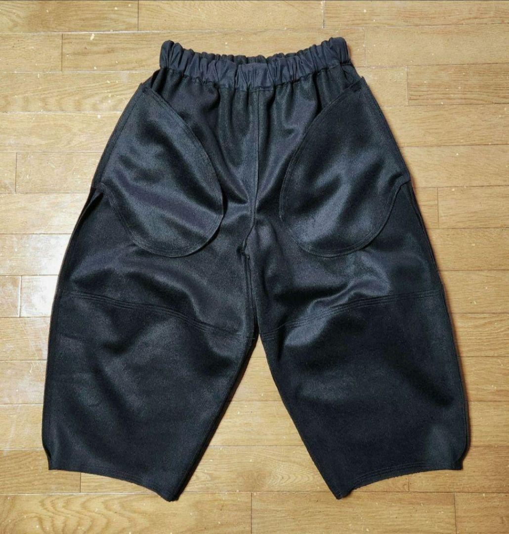 しまちんバルーンパンツ　圧縮ウール　黒