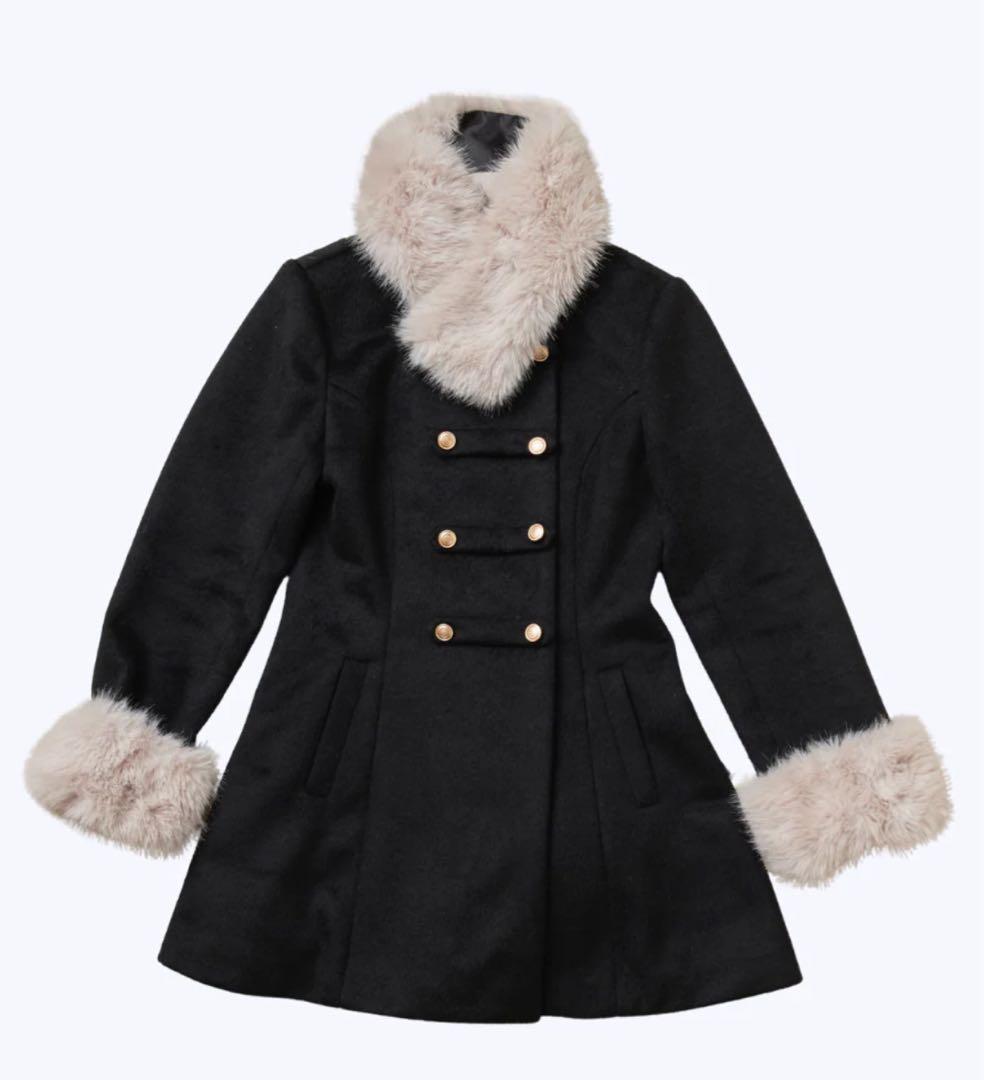 Treat Ürself Muse fur flare coat（black）