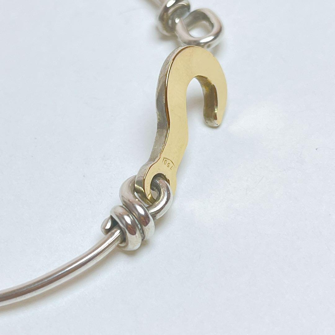 グッチ　ヴィンテージ　フック　コンビ　バングル　ブレスレット　925 750