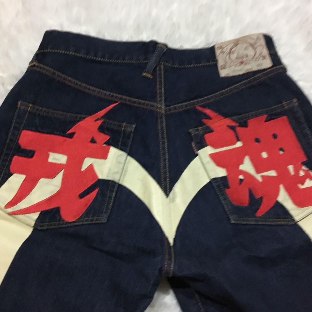 ✨希少✨EVISU 2001 デニムショートパンツ サイズ33 赤刺繍 戎魂