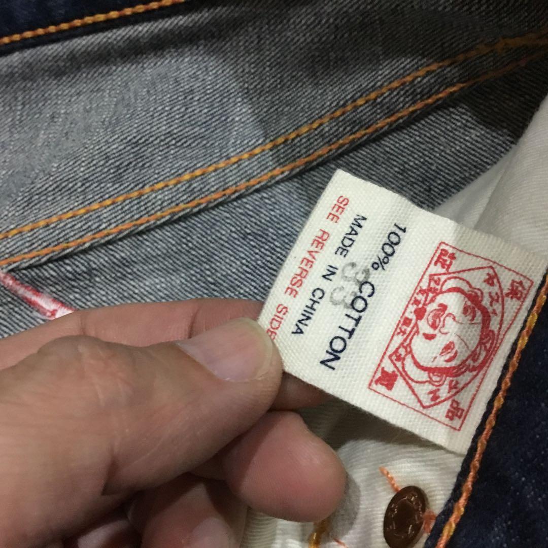 ✨希少✨EVISU 2001 デニムショートパンツ サイズ33 赤刺繍 戎魂