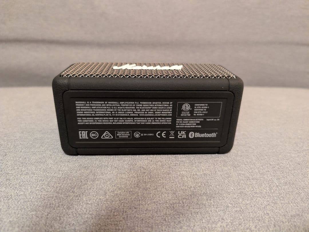 Marshall EMBERTON ブラック ポータブルスピーカー
