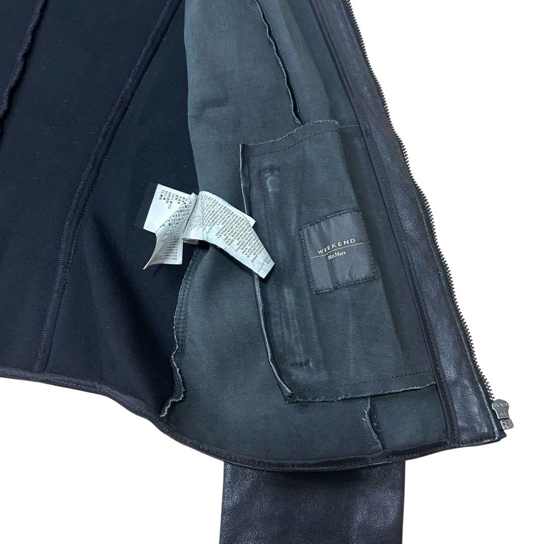 ★ほぼ未使用品★ WEEKEND MaxMara ノーカラー レザージャケット