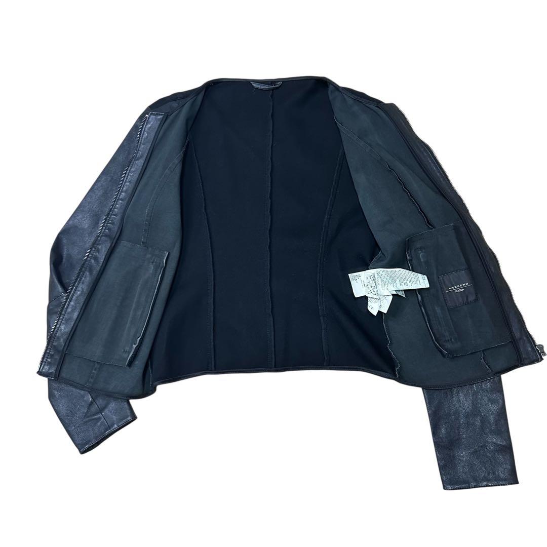★ほぼ未使用品★ WEEKEND MaxMara ノーカラー レザージャケット