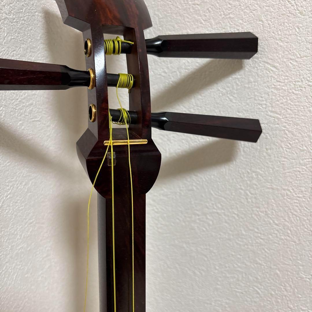 三味線 中棹 紅木 金細 綾杉胴 ハードケース 皮破れ 糸切れ