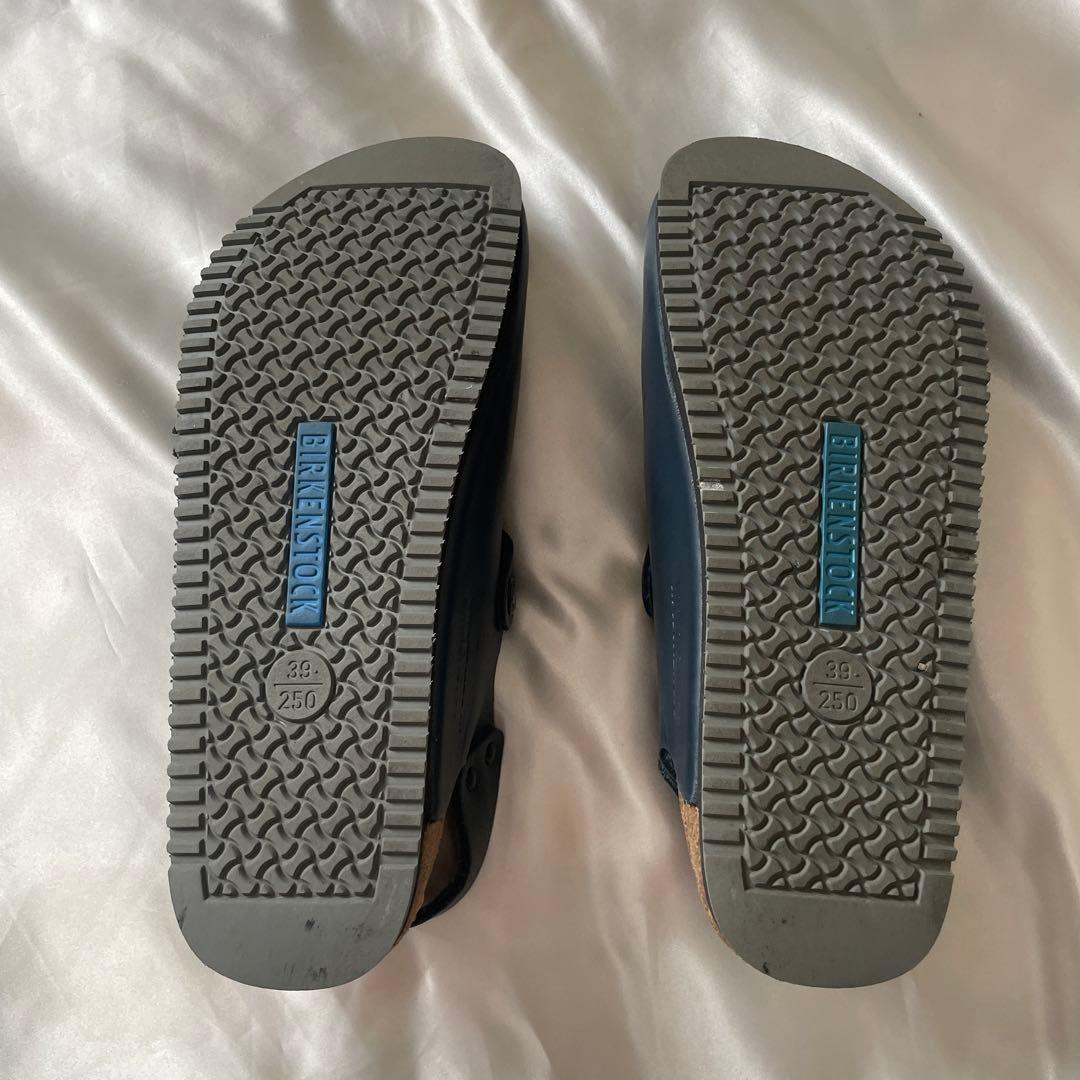 美品　ビルケンシュトック　TOKIO レザーサンダル　25.0cm ネイビー