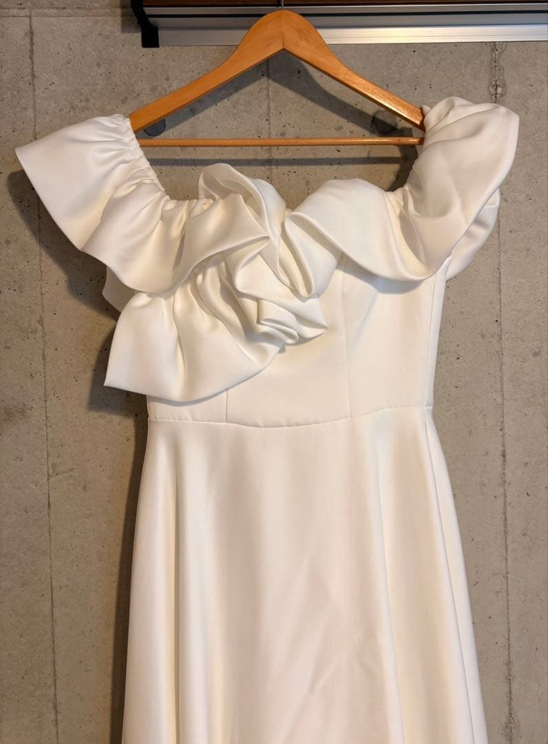 DRESS PRODUCTION オフショルダー Aラインドレス ホワイト