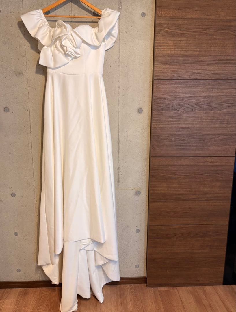 DRESS PRODUCTION オフショルダー Aラインドレス ホワイト
