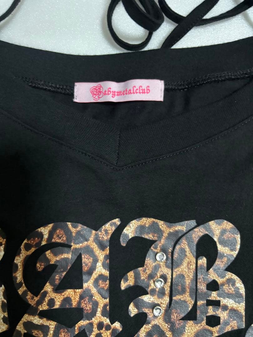 トップス babylclub leopard logo string tee