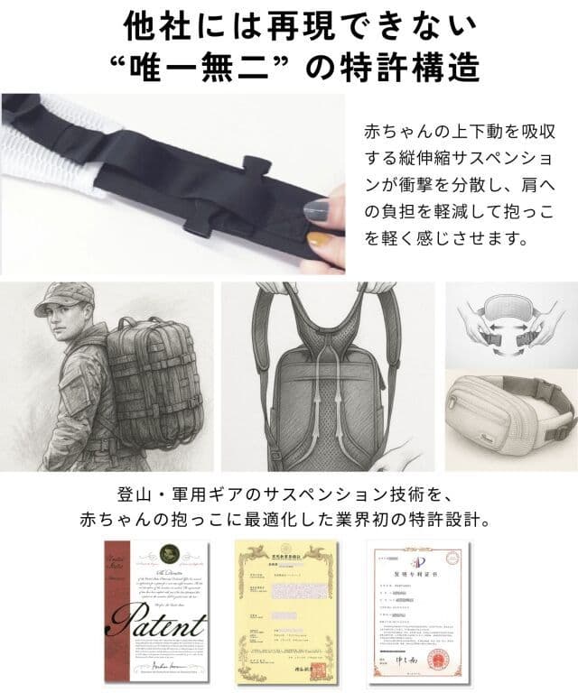 SweetMommy　無重力AGSヒップシート　Black