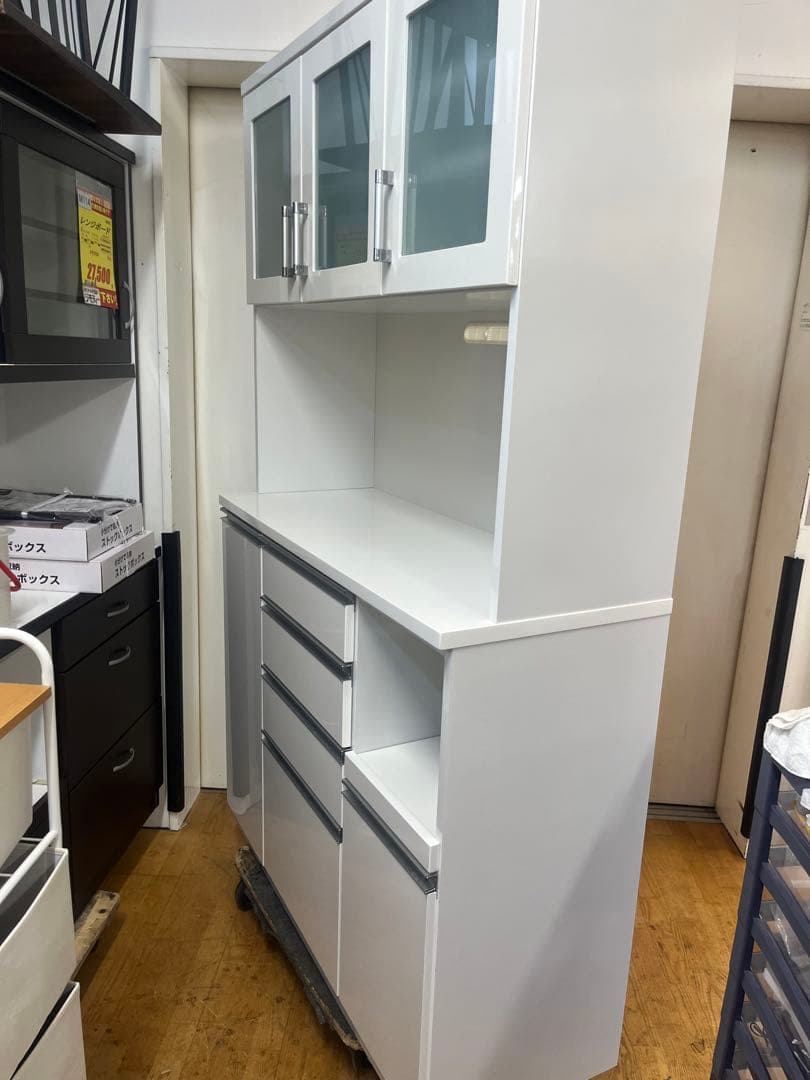 M080　レンジボード　食器棚　カップボード　幅1195mm