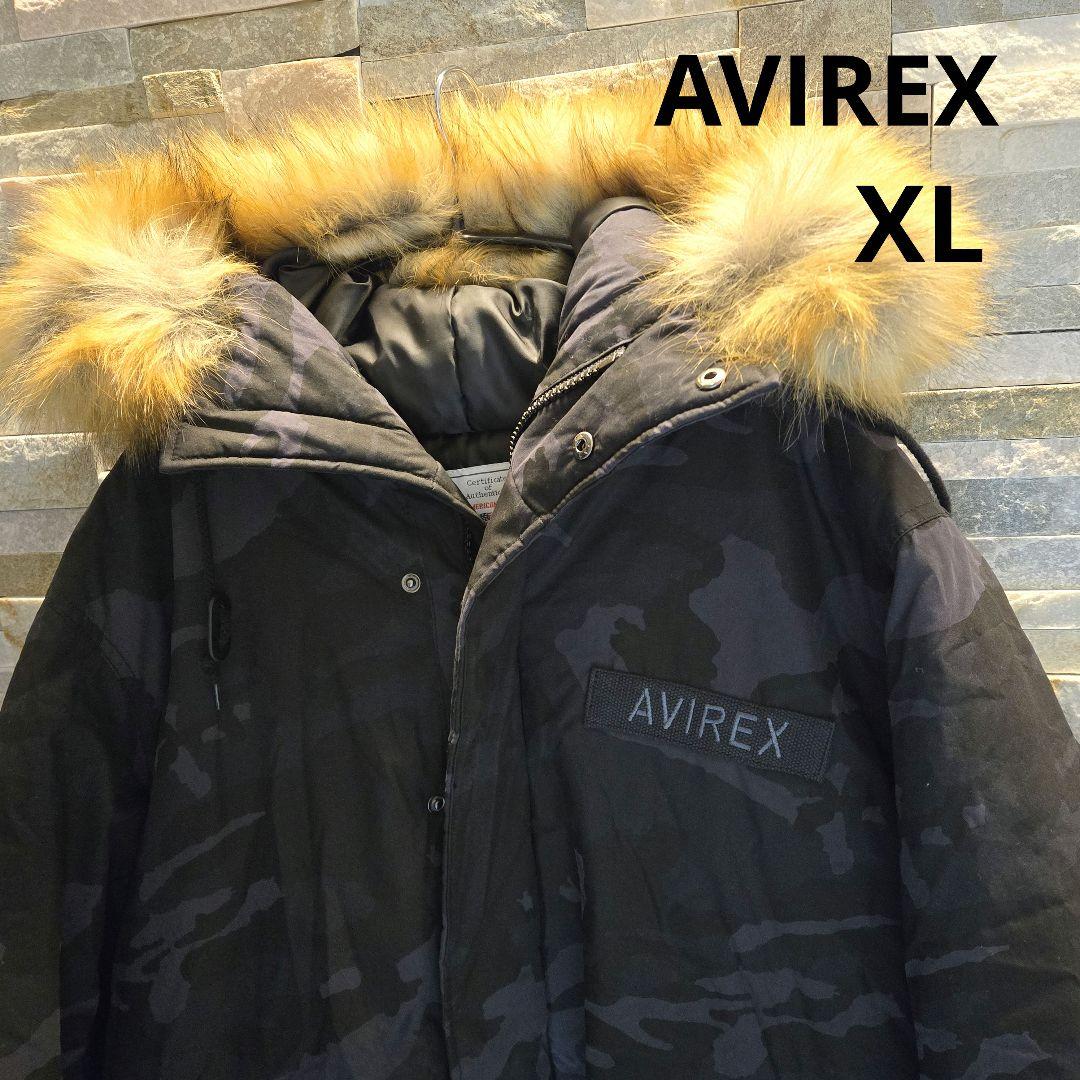 AVIREX　アヴィレックス　モッズコート　N3-B　迷彩　ファー　XL