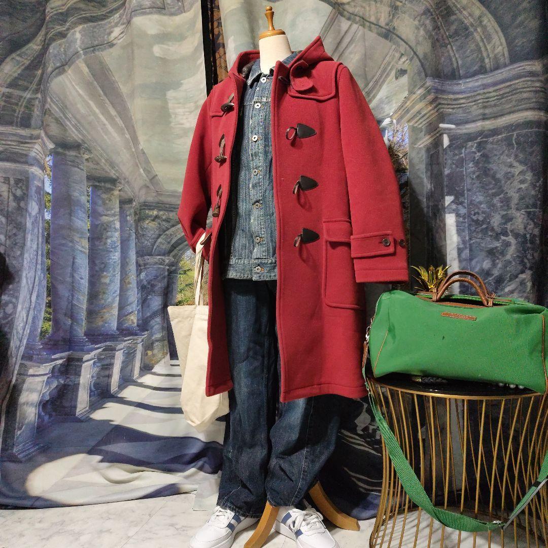 paul stuart　美品　 朱色ダッフルコート トグルボタン付き